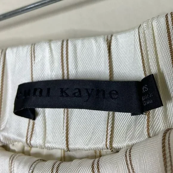 Jenni Kayne Bianca White Pants Straight Leg Navy Strips Size XS - Picture 9 of 11